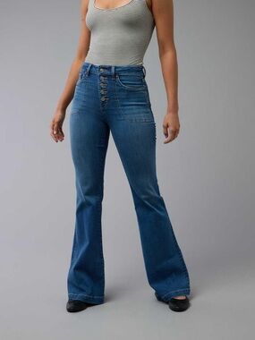 High-Rise next level stretch wide leg bellbottom flare Jeans